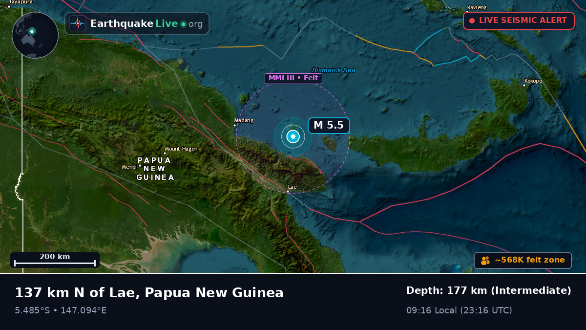 Off the coast of Lae, Papua New Guinea