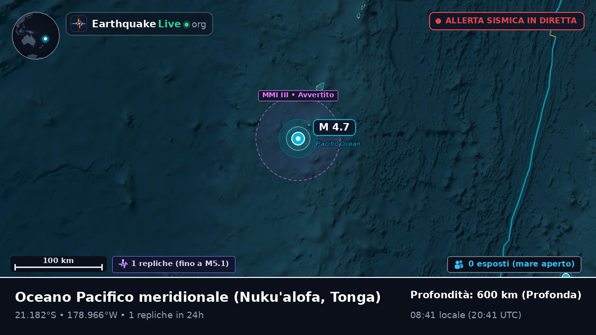 Oceano Pacifico meridionale (Tonga)