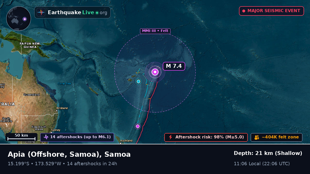 Off the coast of Apia, Samoa