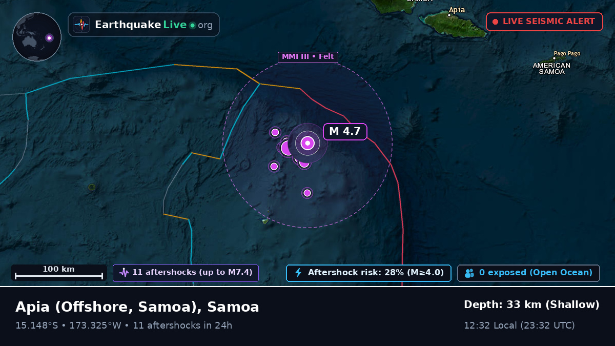 Off the coast of Apia, Samoa