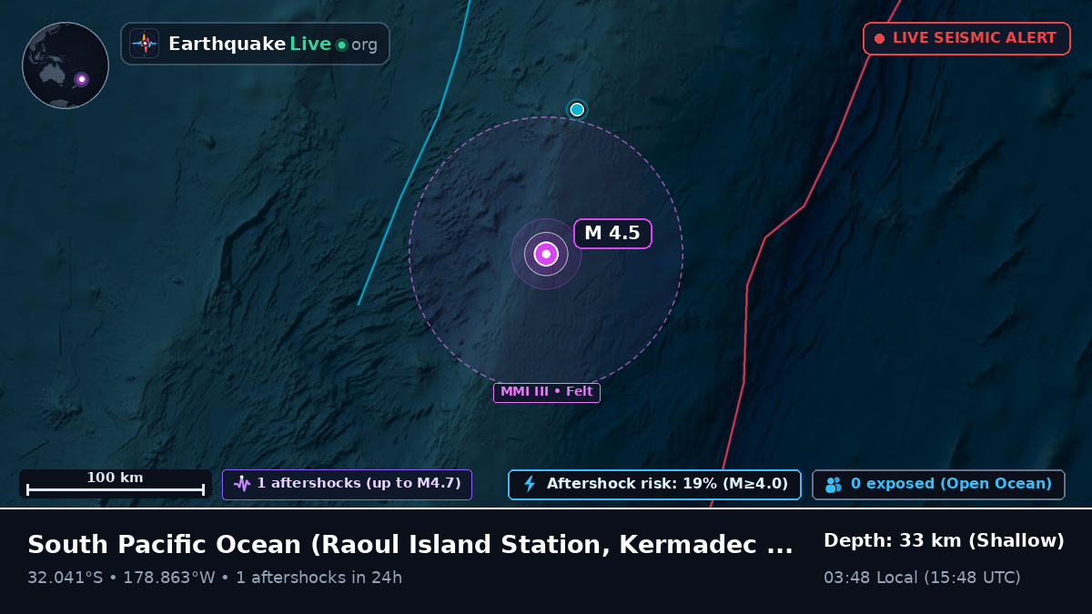 South Pacific Ocean (Kermadec Islands)