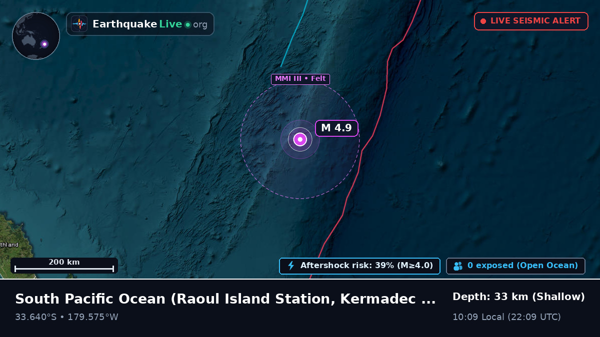 South Pacific Ocean (Kermadec Islands)