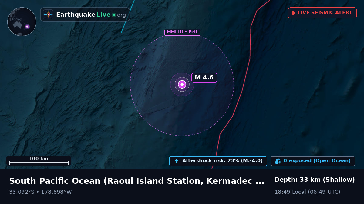 South Pacific Ocean (Kermadec Islands)