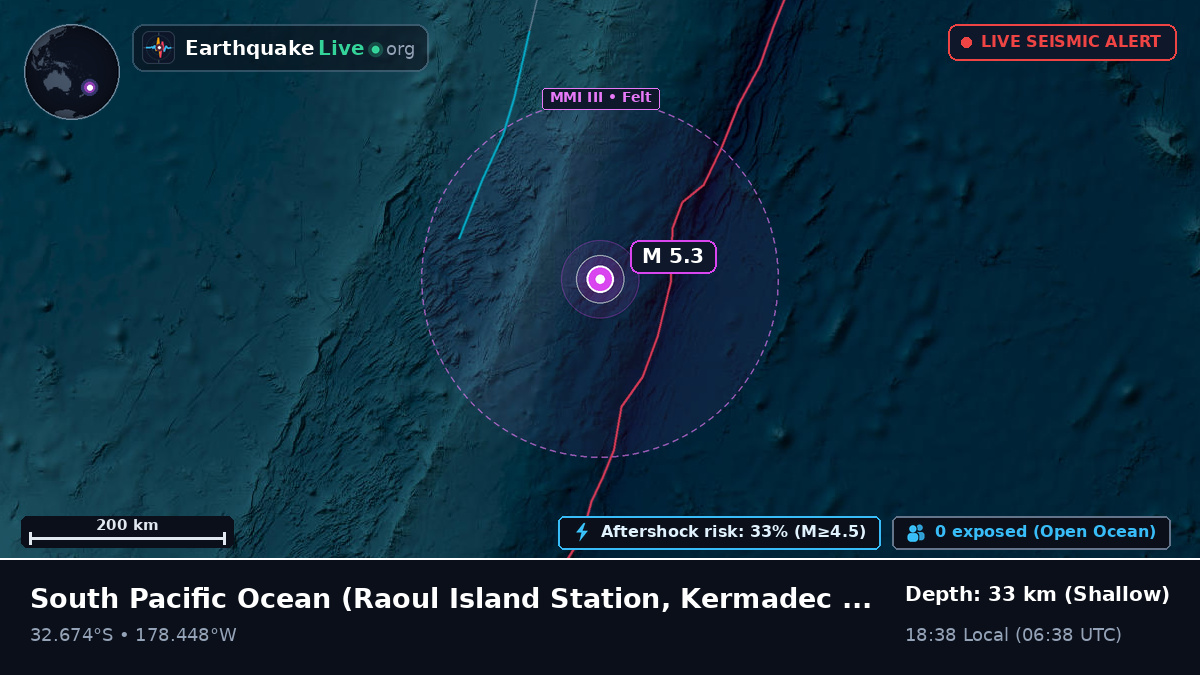 South Pacific Ocean (Kermadec Islands)