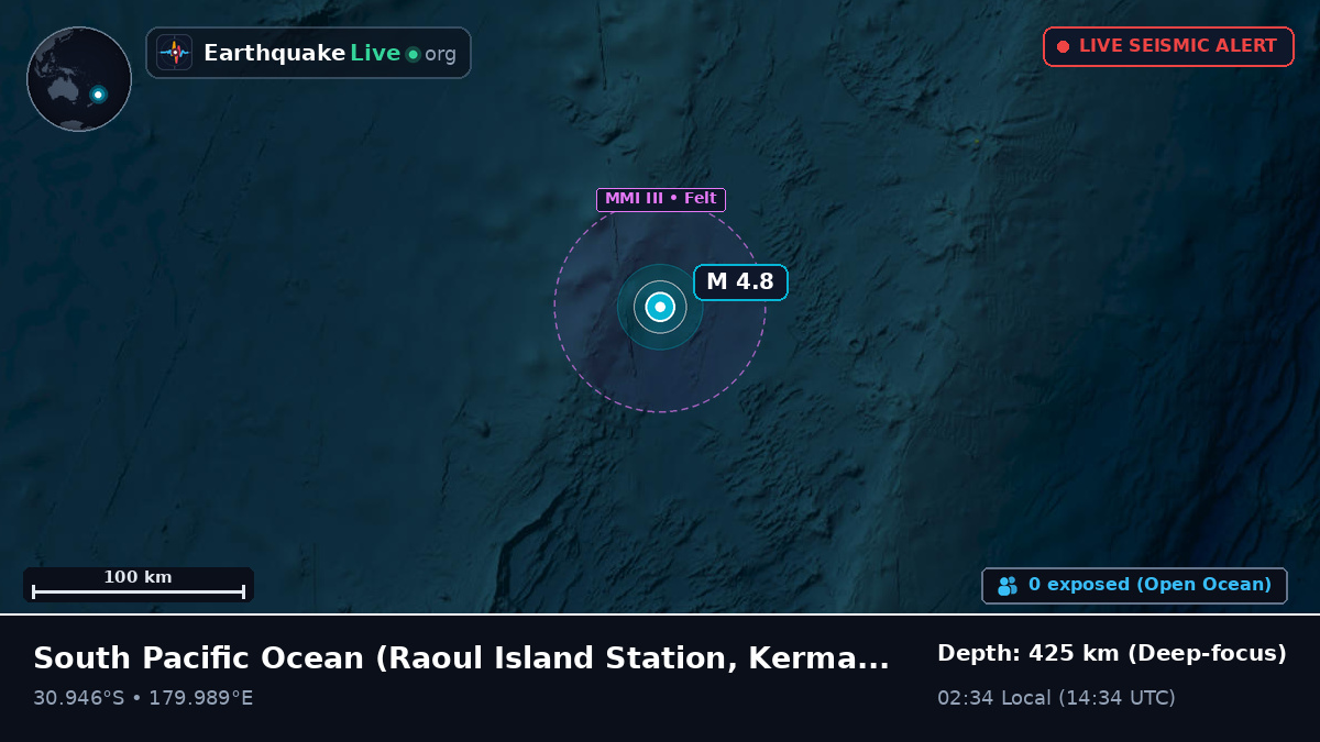 South Pacific Ocean (Kermadec Islands)