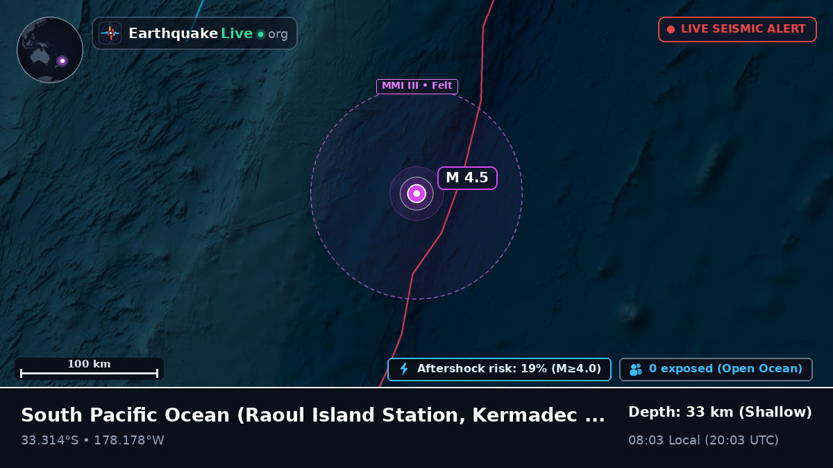 South Pacific Ocean (Kermadec Islands)