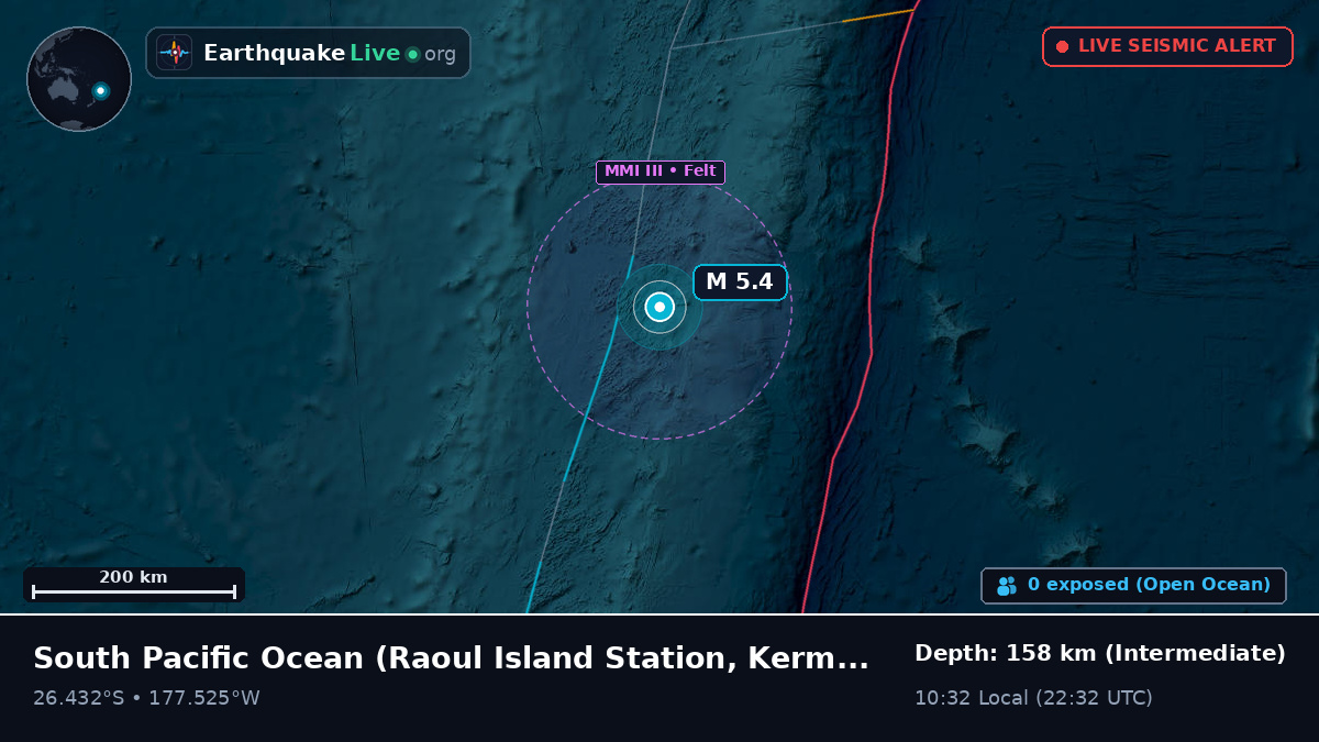 South Pacific Ocean (Kermadec Islands)