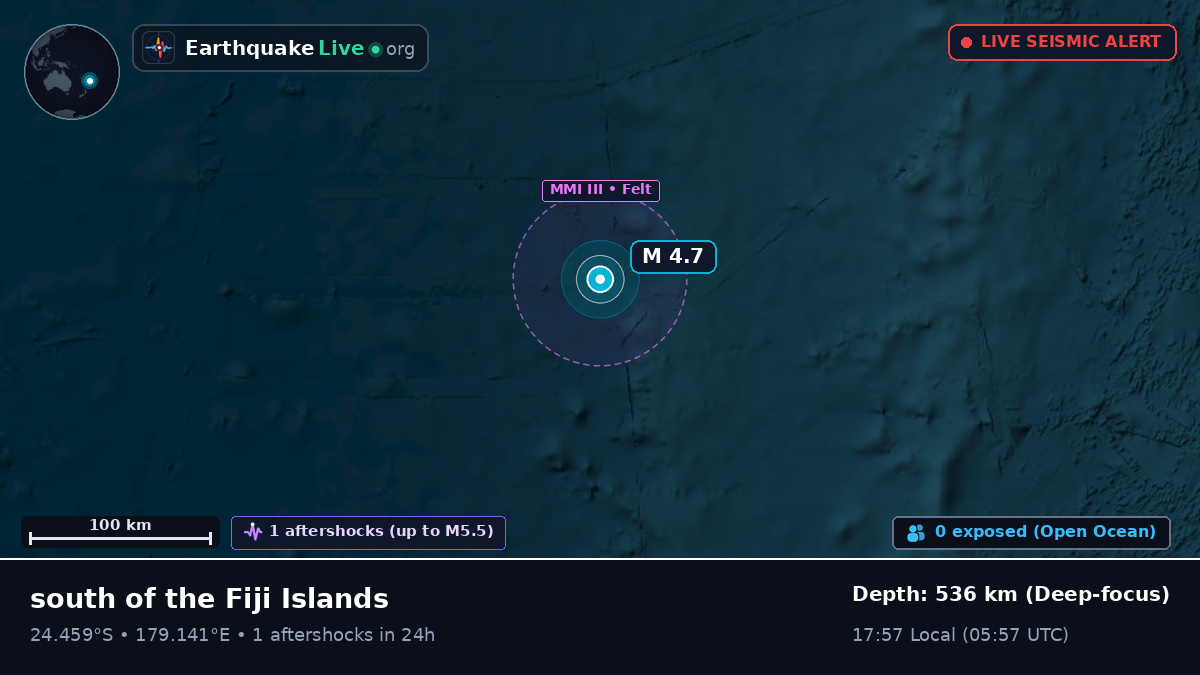 South Pacific Ocean (Kermadec Islands)
