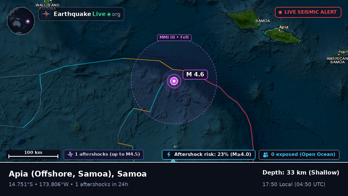 Off the coast of Apia, Samoa