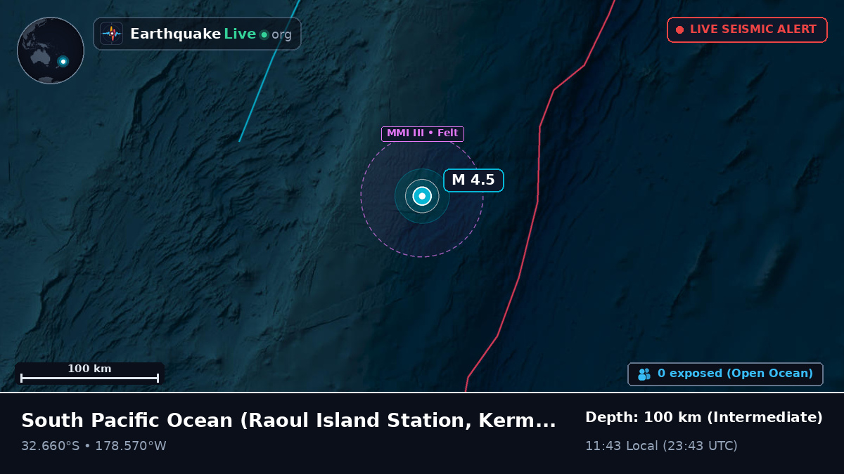 South Pacific Ocean (Kermadec Islands)