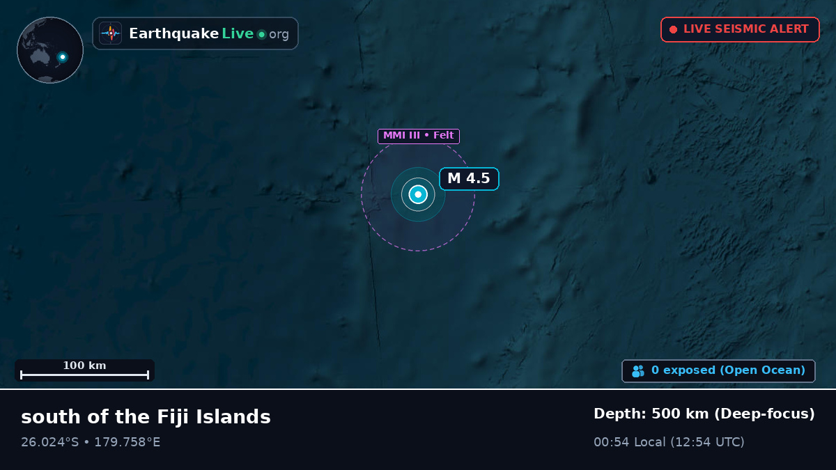 South Pacific Ocean (Kermadec Islands)