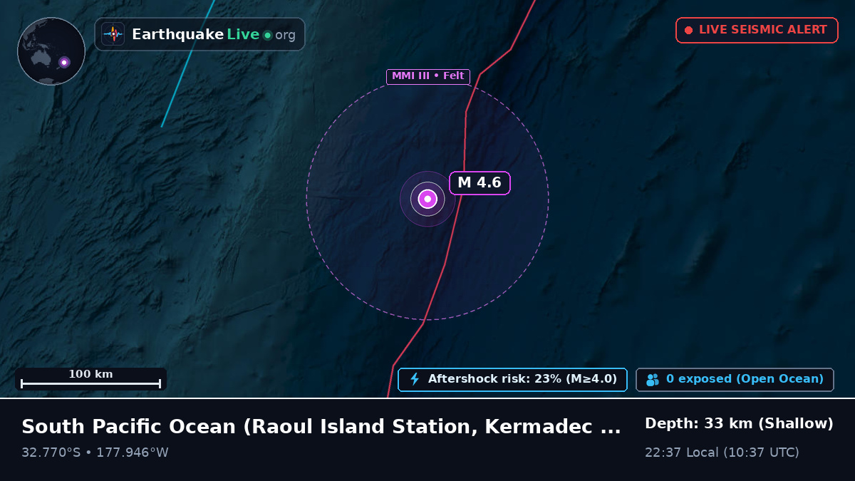 South Pacific Ocean (Kermadec Islands)