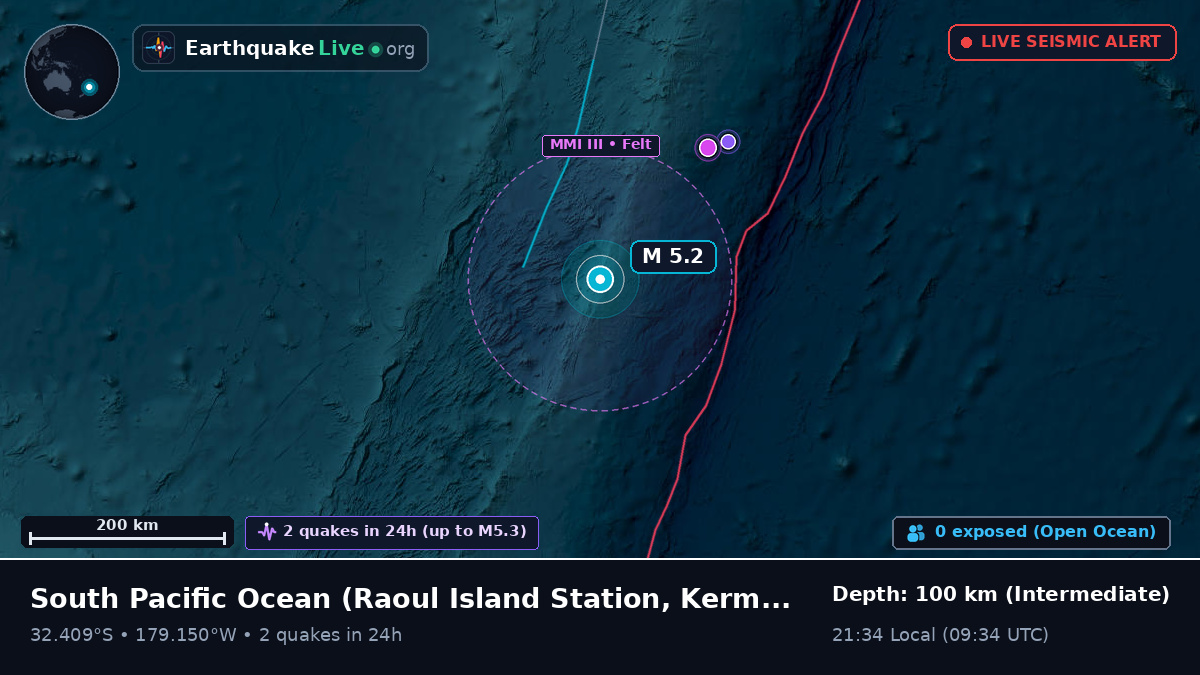 South Pacific Ocean (Kermadec Islands)