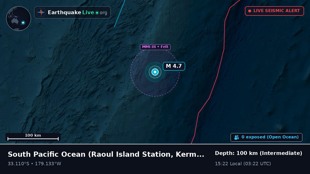 South Pacific Ocean (Kermadec Islands)