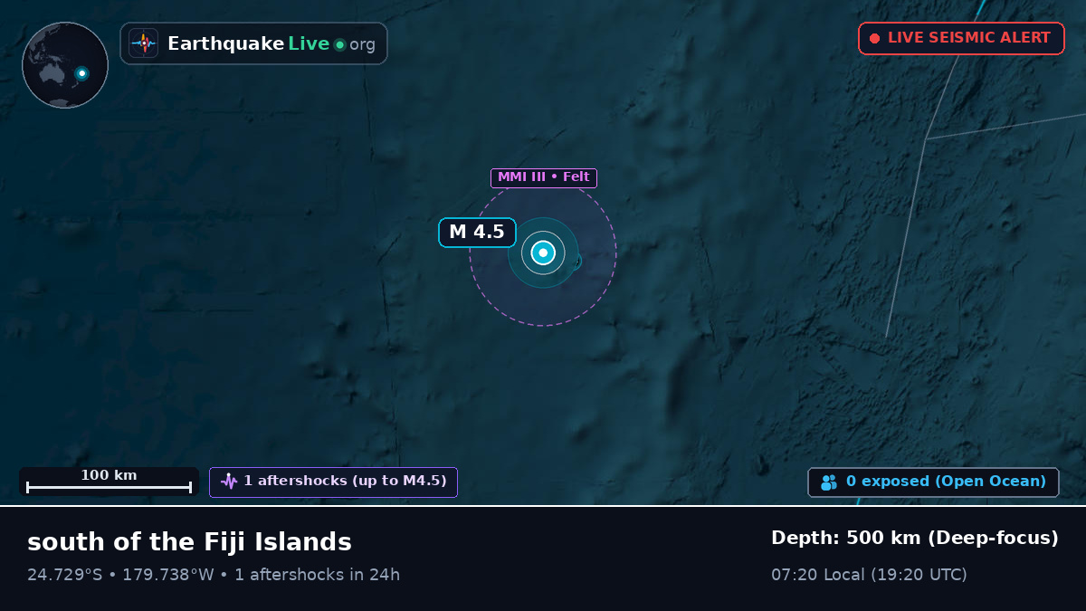 South Pacific Ocean (Kermadec Islands)