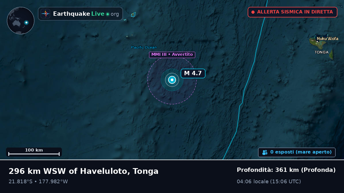 Oceano Pacifico meridionale (Tonga)