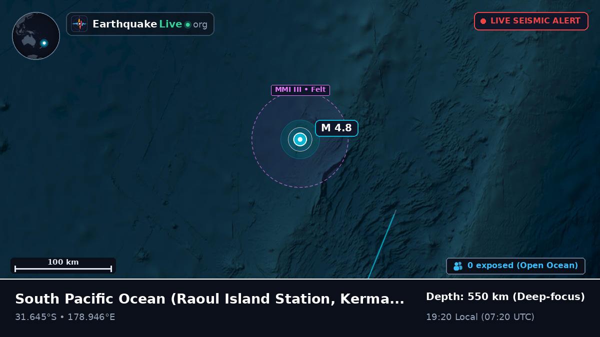 South Pacific Ocean (Kermadec Islands)