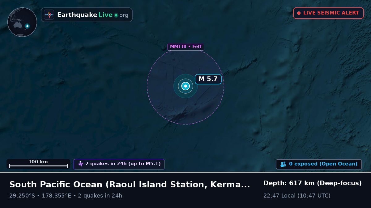 South Pacific Ocean (Kermadec Islands)