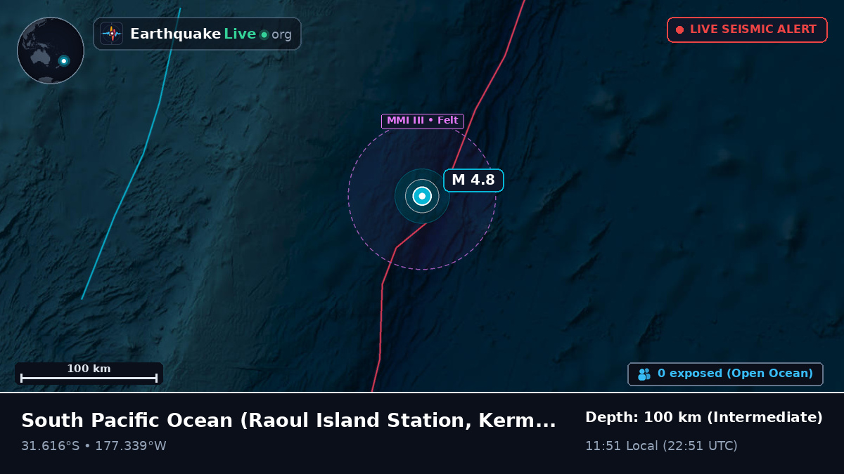 South Pacific Ocean (Kermadec Islands)