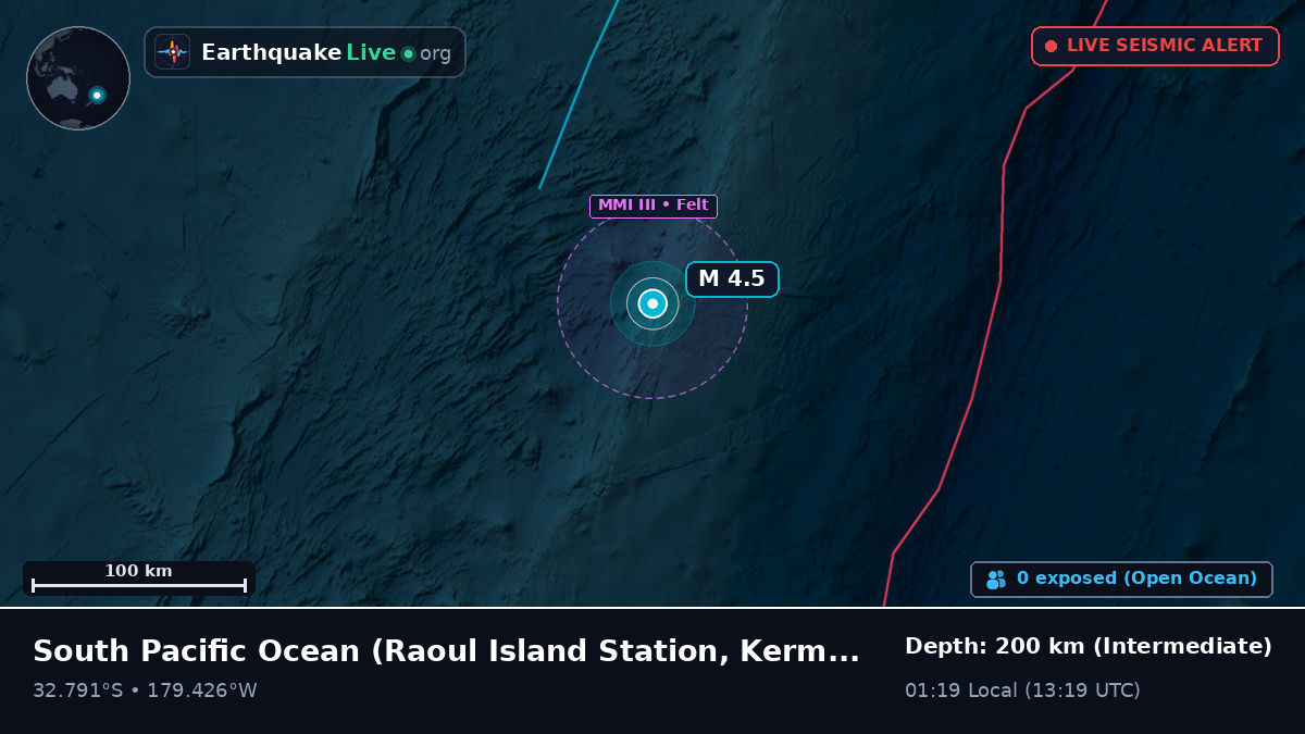 South Pacific Ocean (Kermadec Islands)