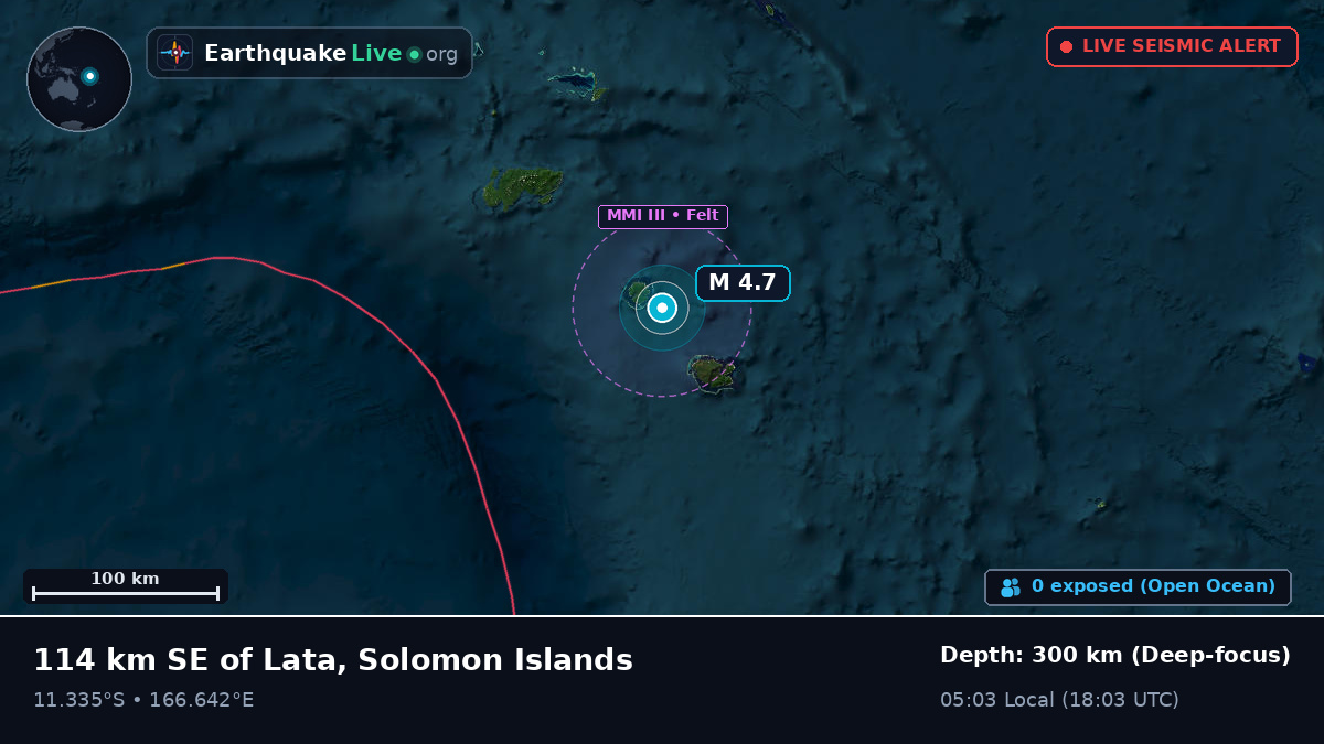 Off the coast of Lata, Solomon Islands