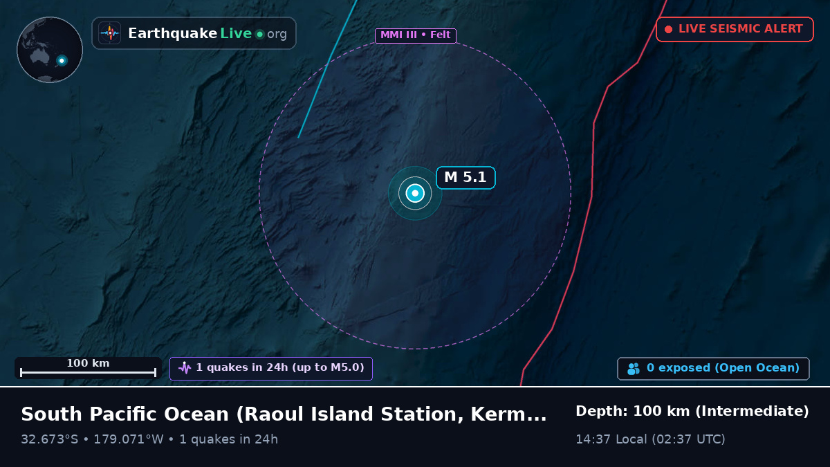 South Pacific Ocean (Kermadec Islands)