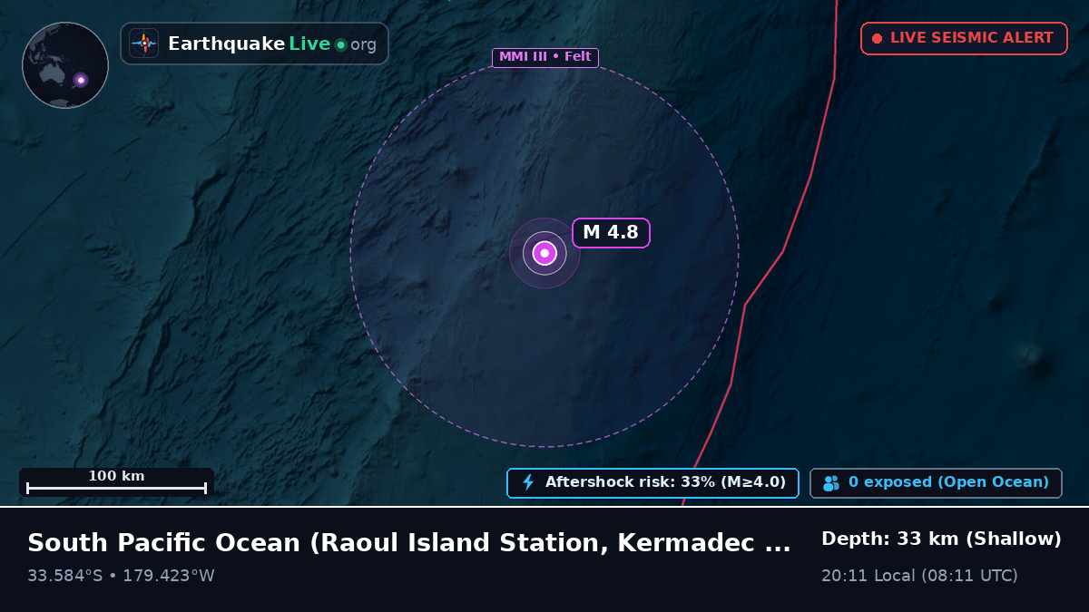 South Pacific Ocean (Kermadec Islands)