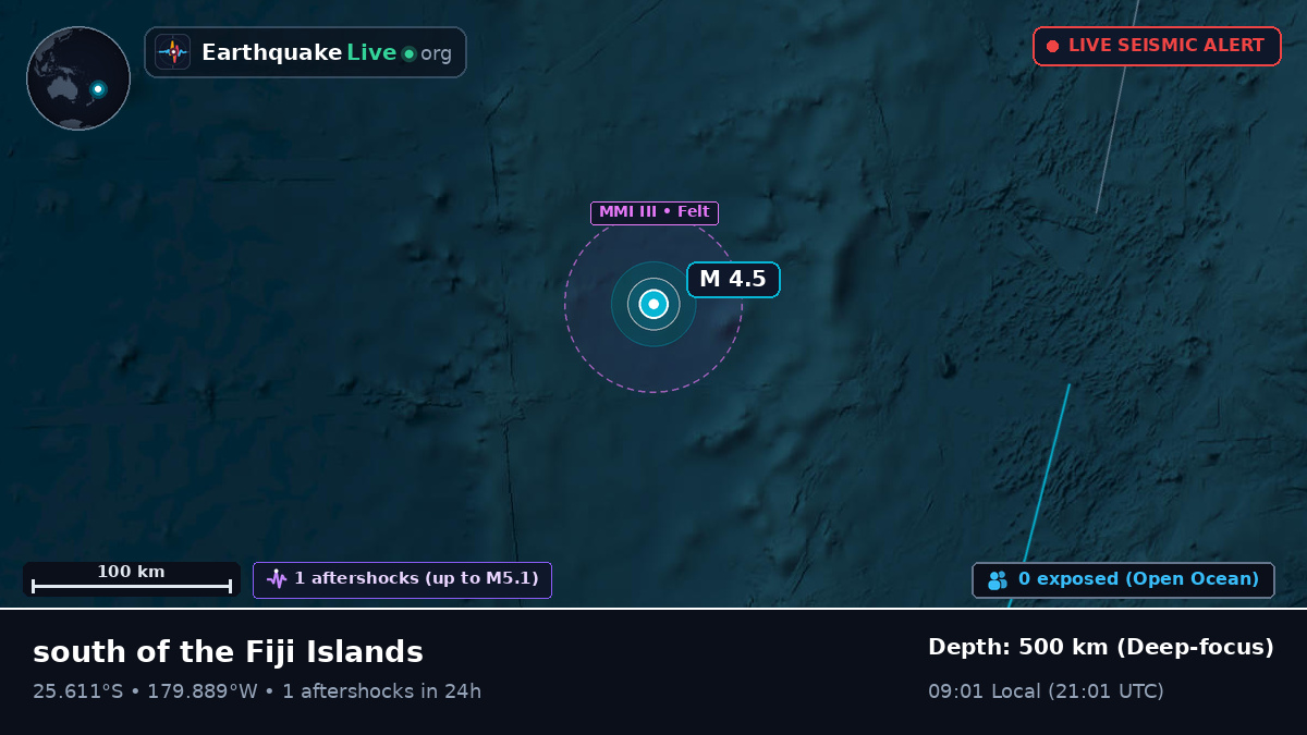 South Pacific Ocean (Kermadec Islands)