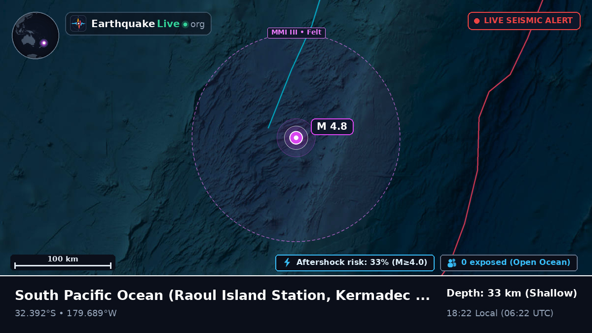 South Pacific Ocean (Kermadec Islands)
