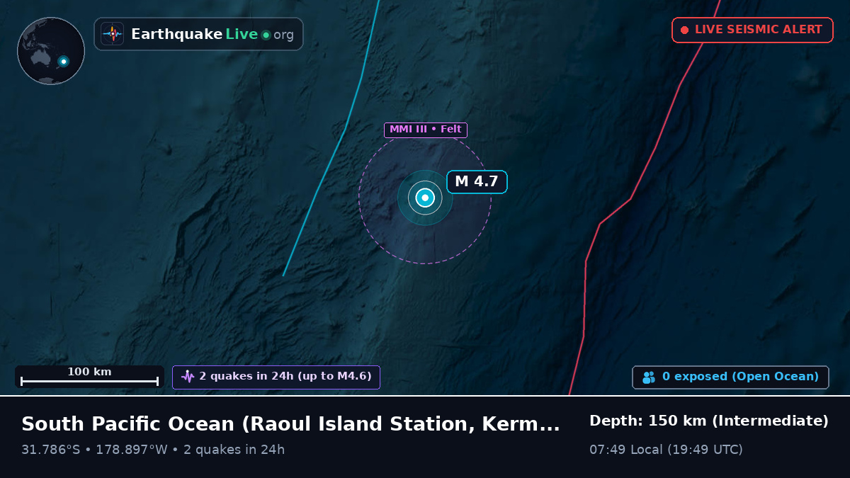 South Pacific Ocean (Kermadec Islands)