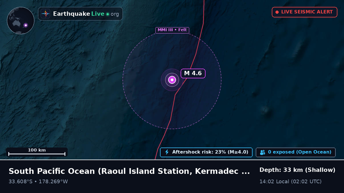 South Pacific Ocean (Kermadec Islands)