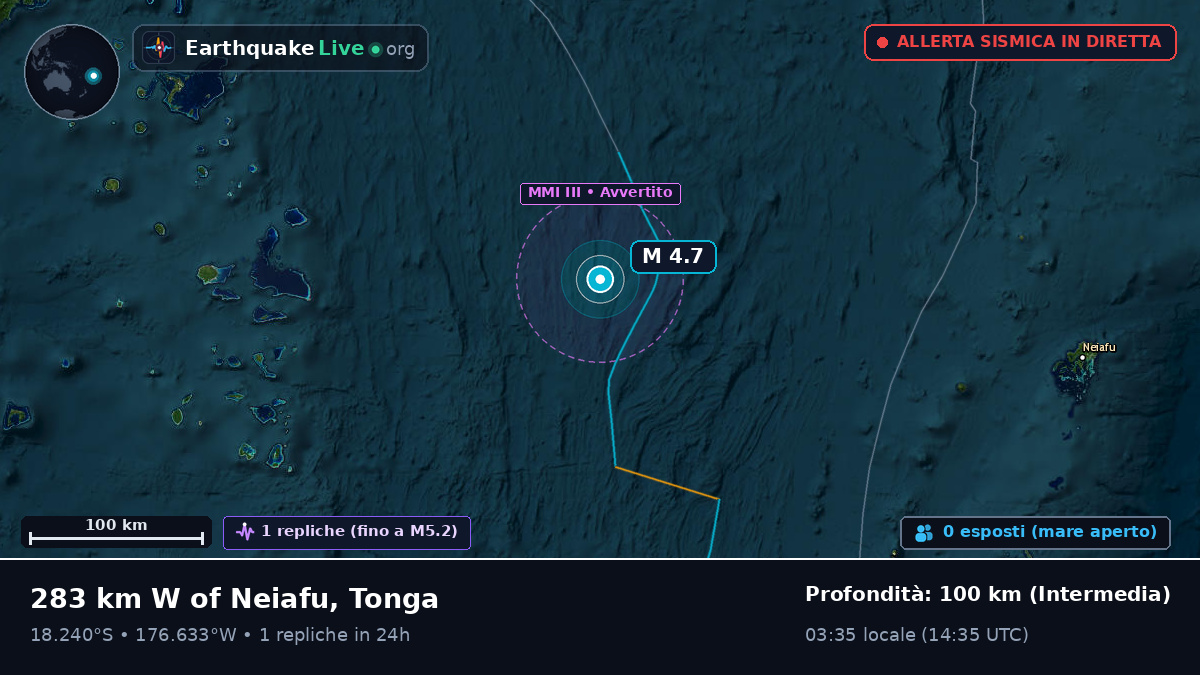Oceano Pacifico meridionale (Tonga)