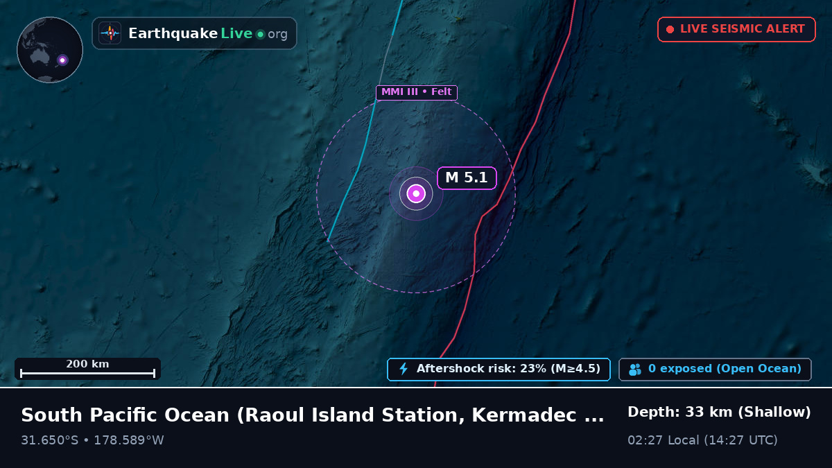 South Pacific Ocean (Kermadec Islands)