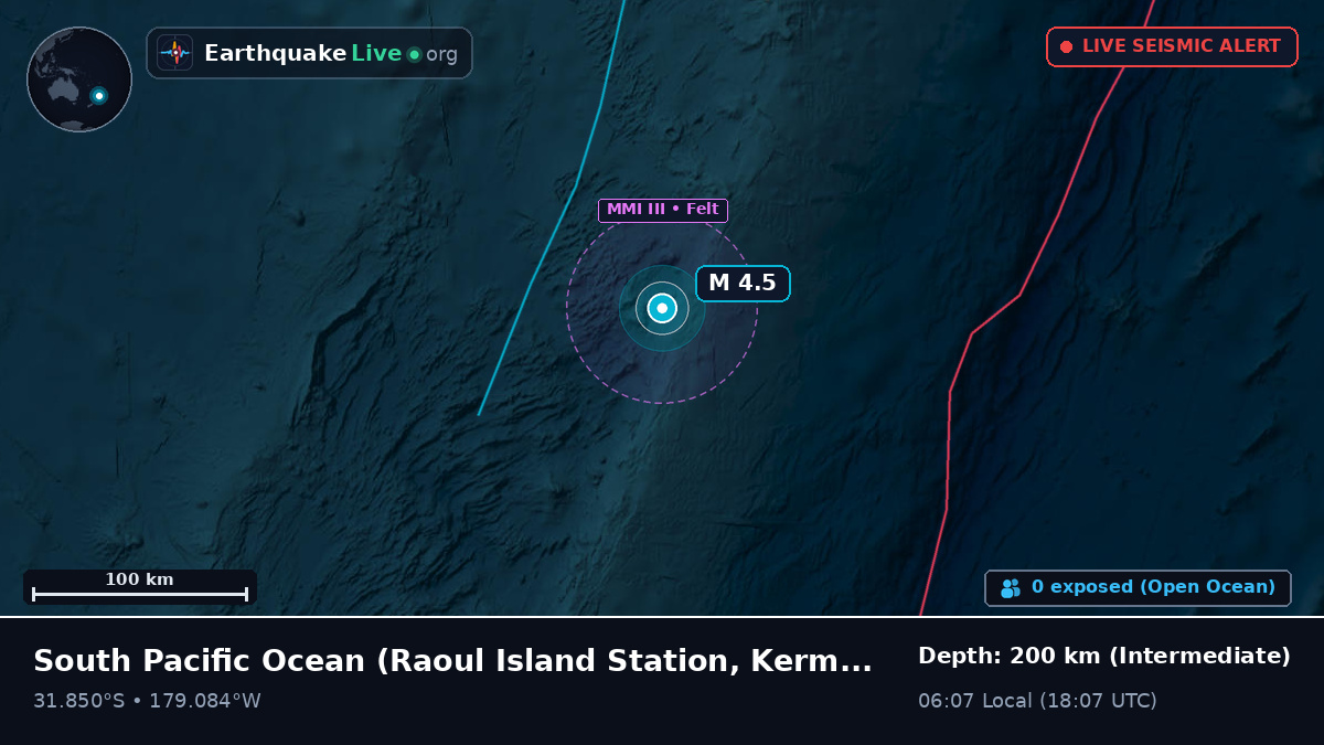 South Pacific Ocean (Kermadec Islands)