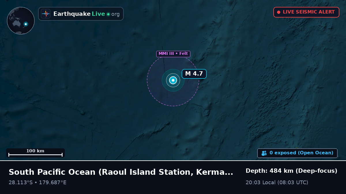 South Pacific Ocean (Kermadec Islands)