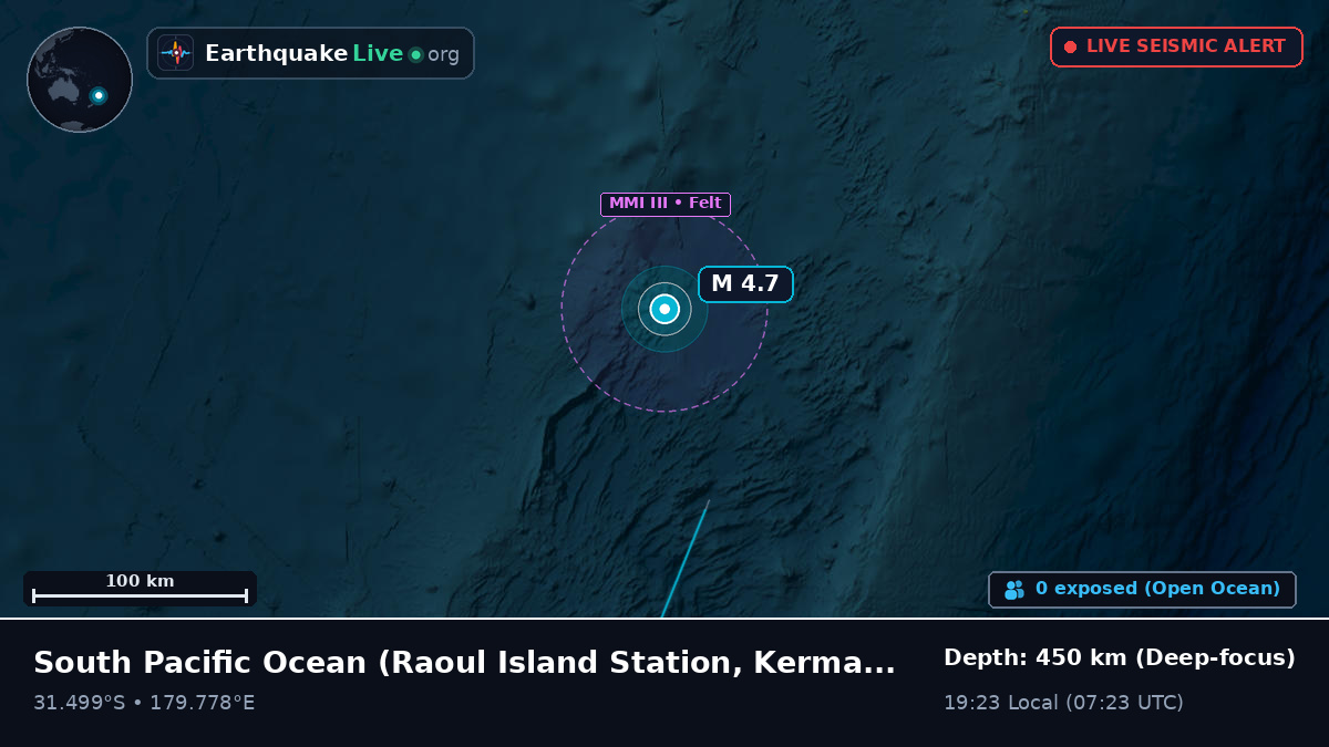 South Pacific Ocean (Kermadec Islands)