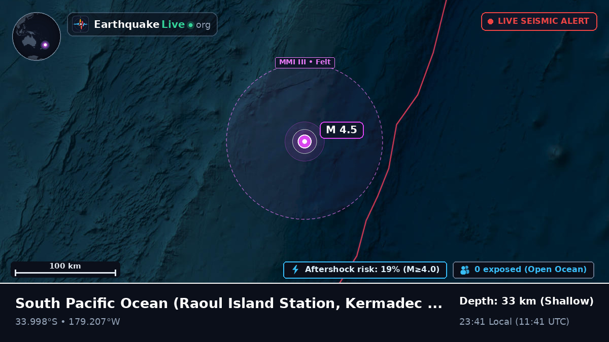 South Pacific Ocean (Kermadec Islands)