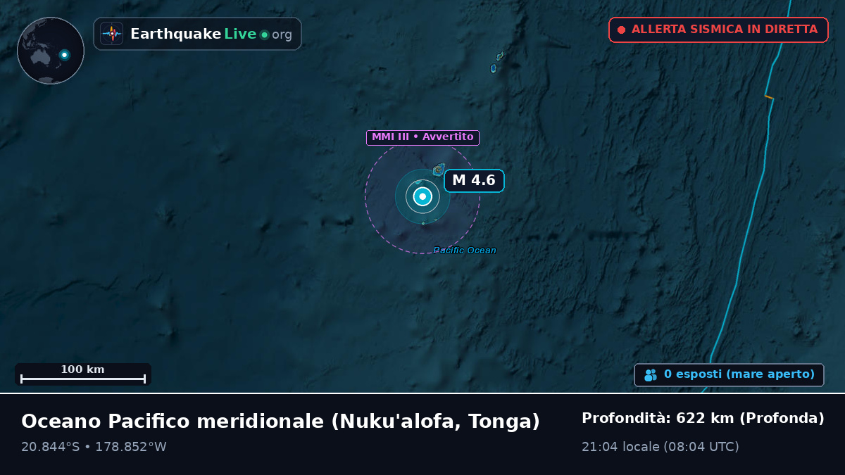 Oceano Pacifico meridionale (Tonga)