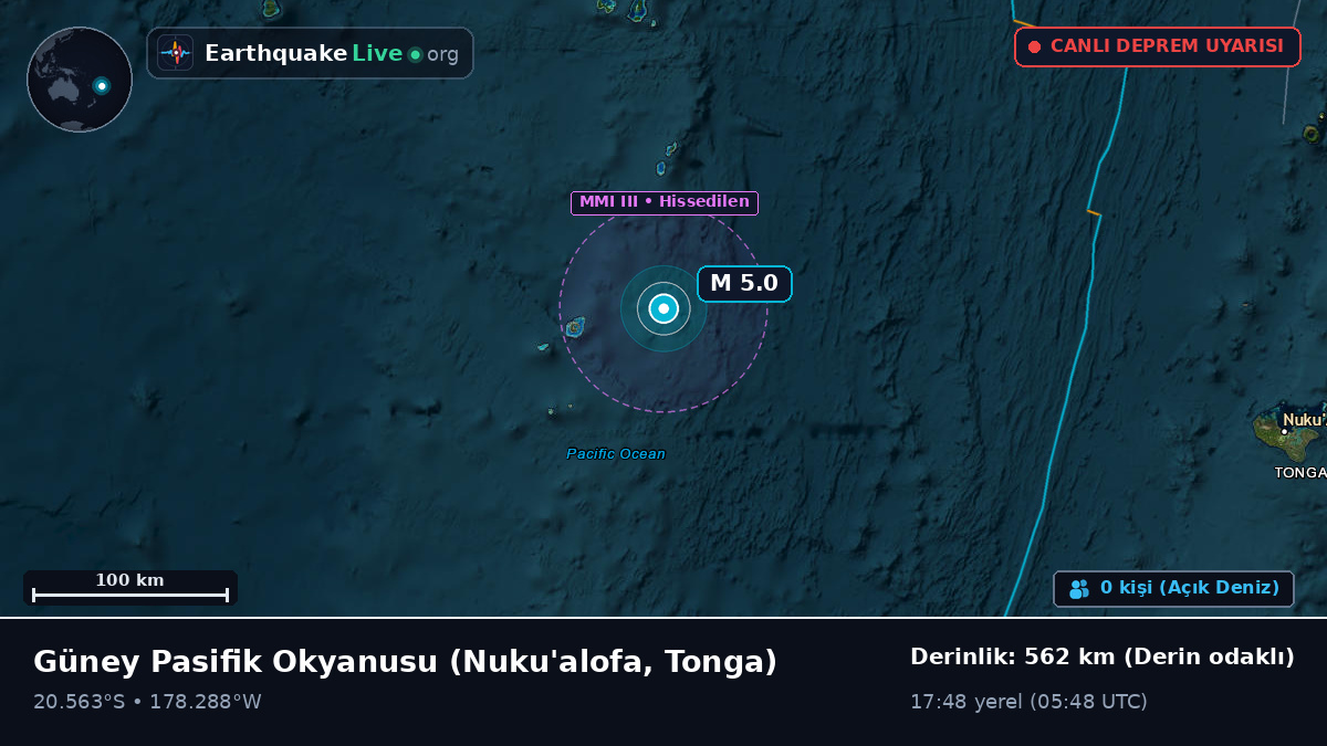 Güney Pasifik Okyanusu (Tonga)