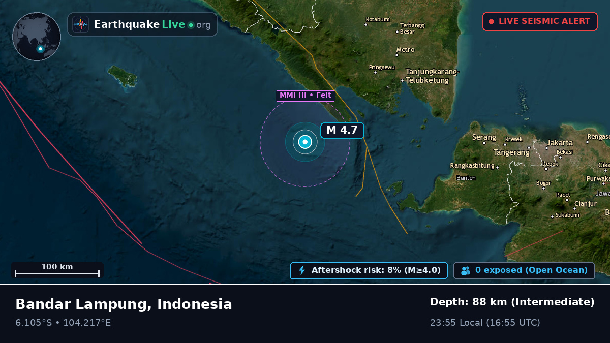 Off the coast of Bandar Lampung, Indonesia