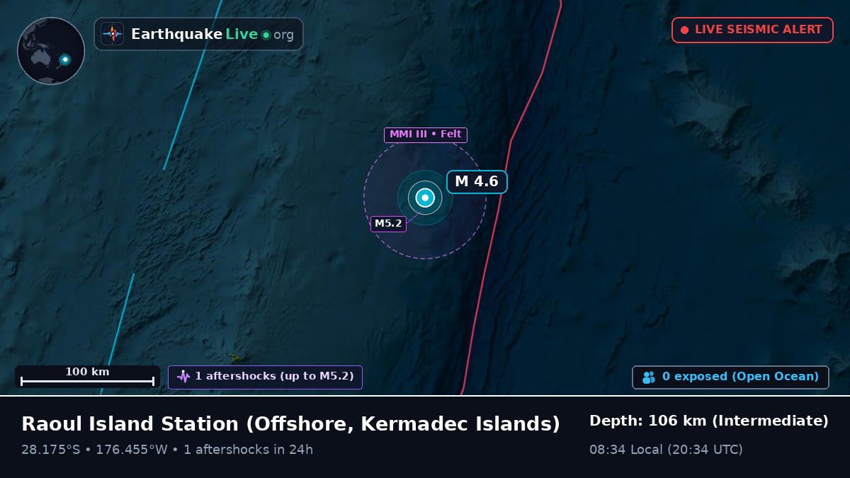 Off the coast of Raoul Island Station, Kermadec Islands