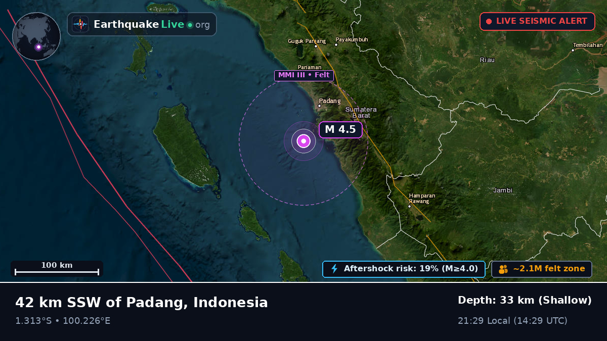 Off the coast of Padang, Indonesia