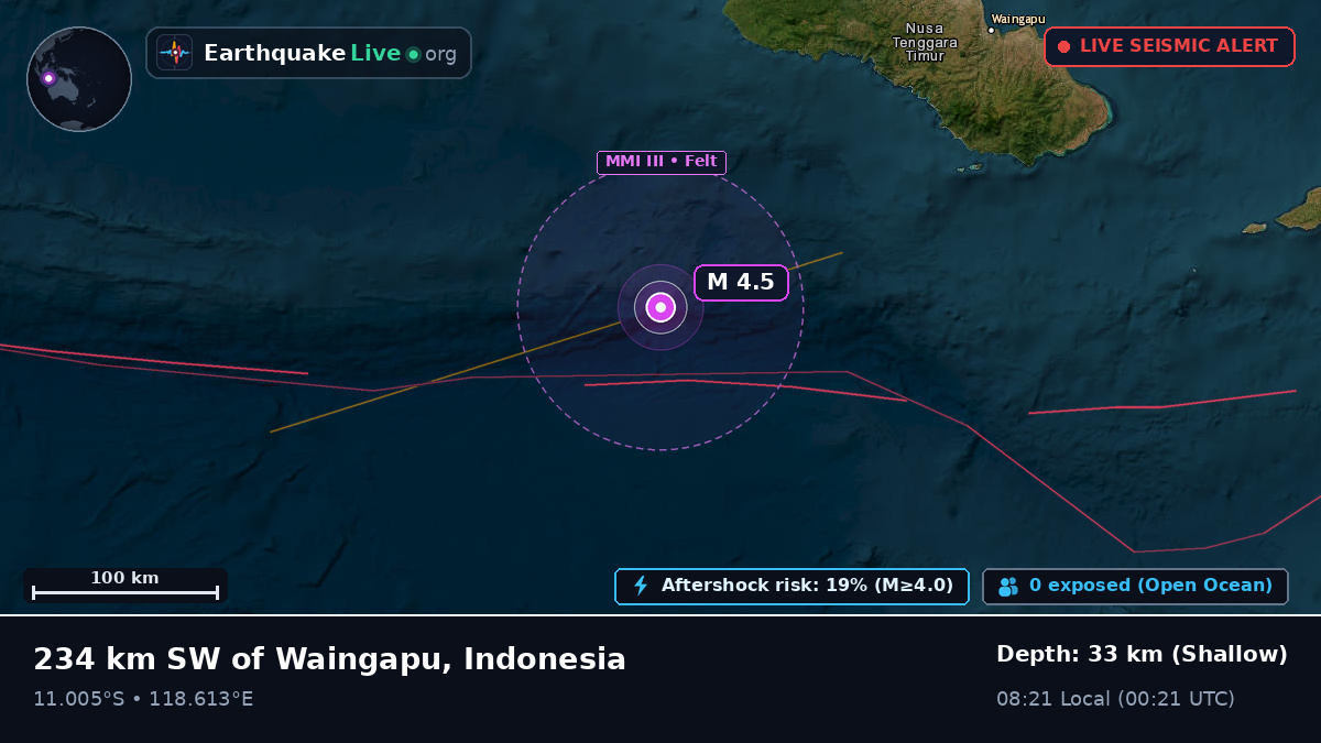 Off the coast of Waingapu, Indonesia