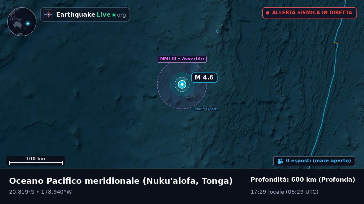 Oceano Pacifico meridionale (Tonga)