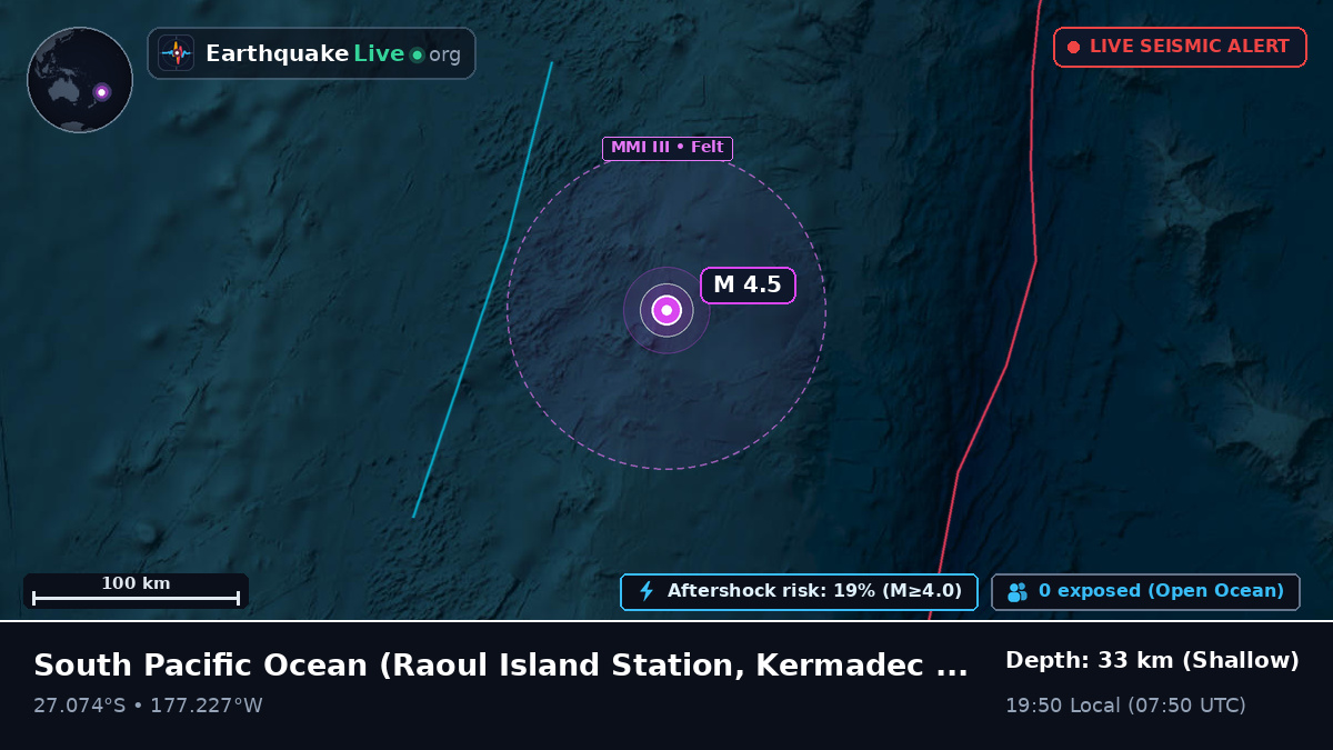 South Pacific Ocean (Kermadec Islands)