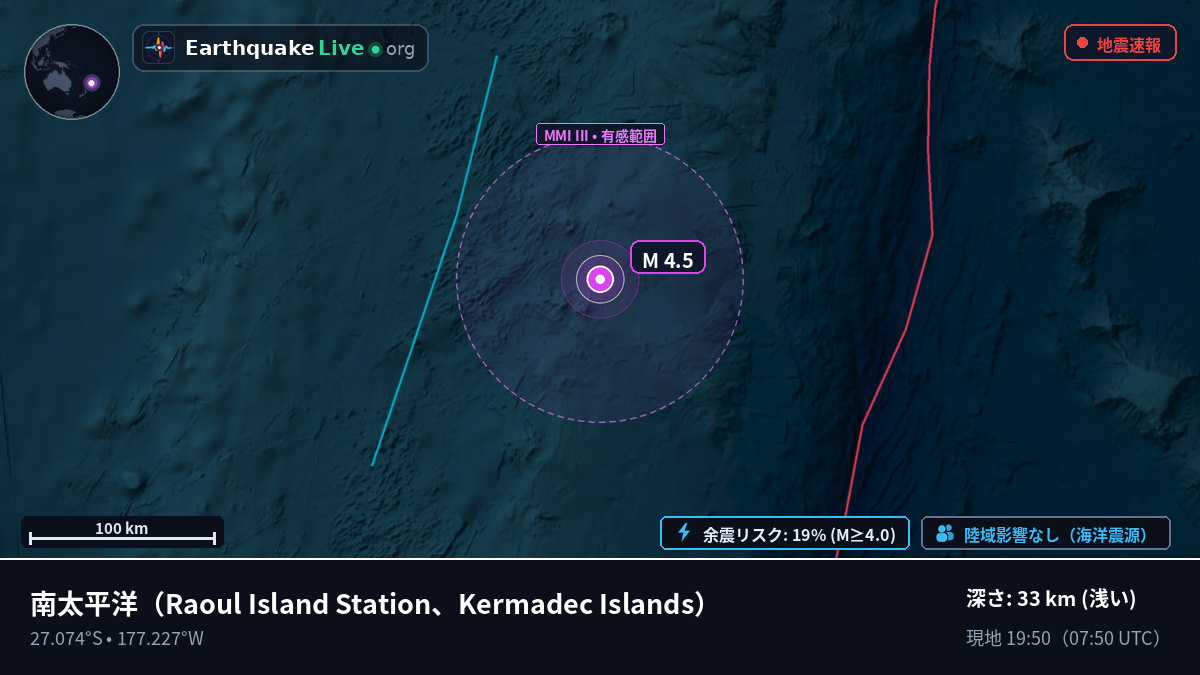 南太平洋 (Kermadec Islands)