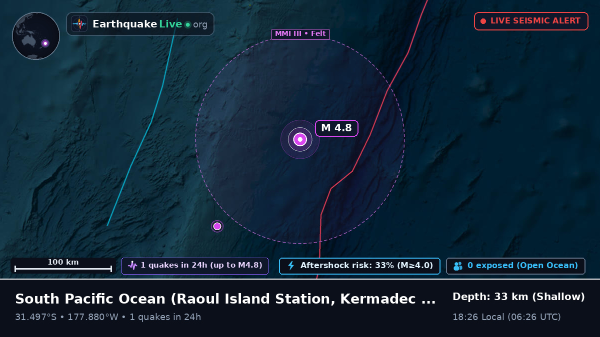 South Pacific Ocean (Kermadec Islands)