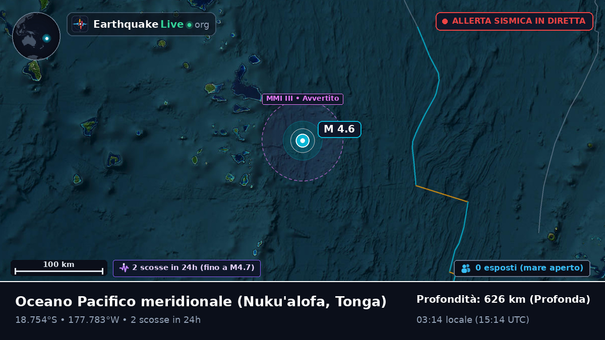 Oceano Pacifico meridionale (Tonga)