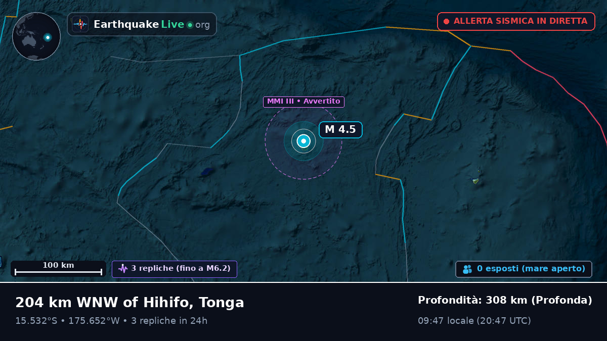 Oceano Pacifico meridionale (Tonga)