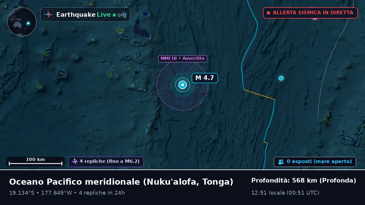 Oceano Pacifico meridionale (Tonga)